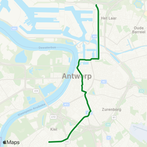 De Lijn Eilandje - Hoboken Zwaantjes Feestram map