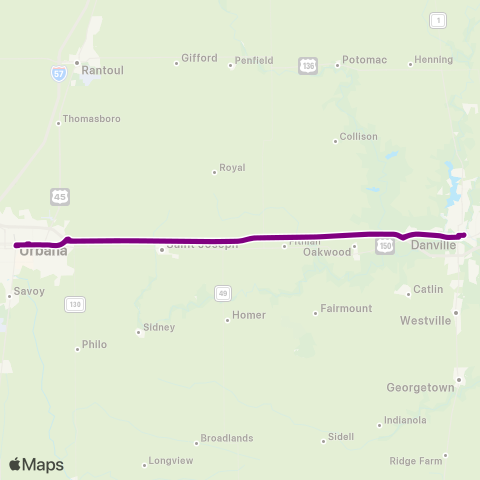 Danville Mass Transit District Danville-Champaign map