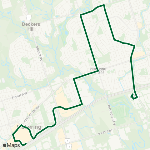 Durham Region Transit Route 211 map