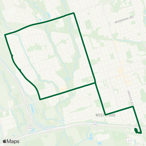 Durham Region Transit Route 306 map