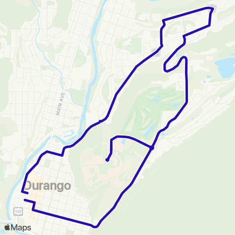 Durango Transit Fort Lewis College map