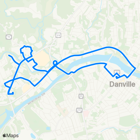 Danville Transit Riverside map