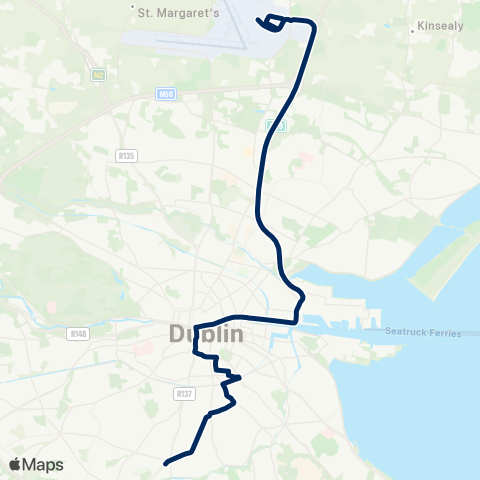 Dublin Express Dublin Airport - Terenure map