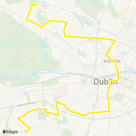 Dublin Bus Drimnagh - Ashington map