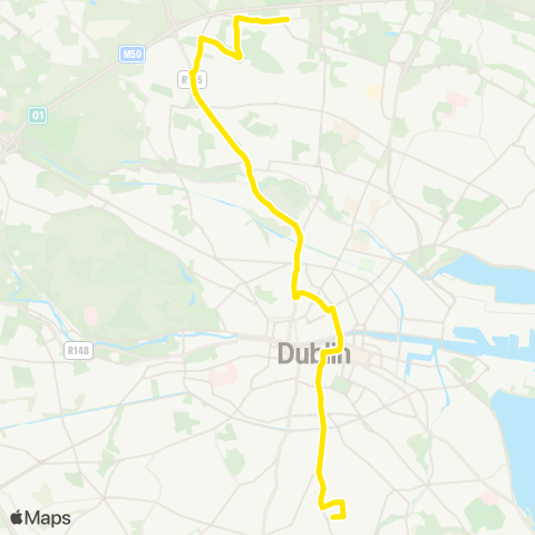 Dublin Bus Palmerstown Park - Ballymun (Ikea) map