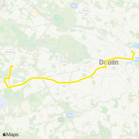 Dublin Bus Foxborough (Balgaddy Rd) - Docklands (E Rd) map