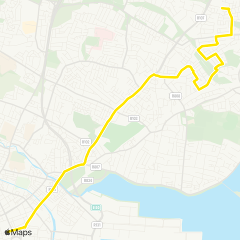 Dublin Bus Blunden Drive - Eden Quay map