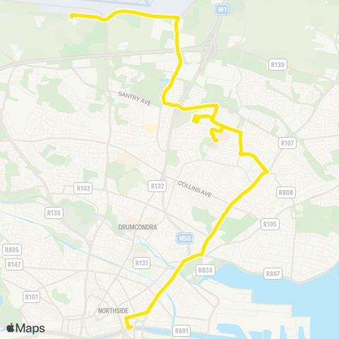 Dublin Bus Eden Quay - Harristown map