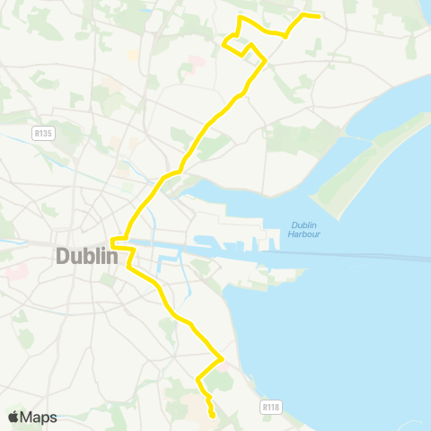 Dublin Bus Clare Hall - UCD Belfield map