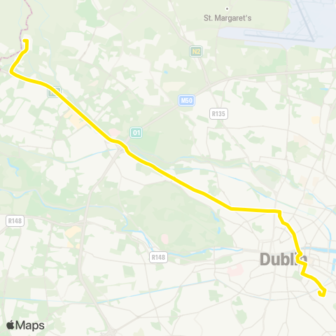 Dublin Bus IBM Damastown via N3 - Burlington Rd map
