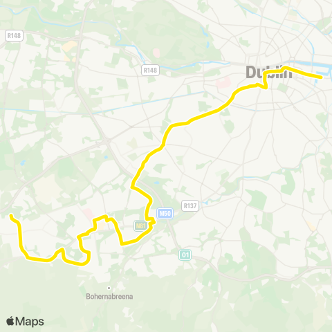 Dublin Bus Citywest - Ringsend map