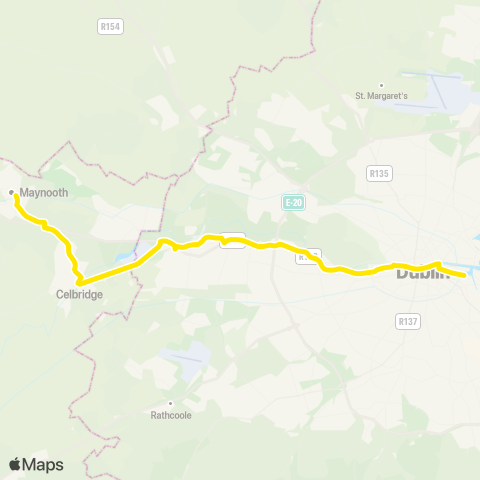 Dublin Bus Maynooth - Ringsend map