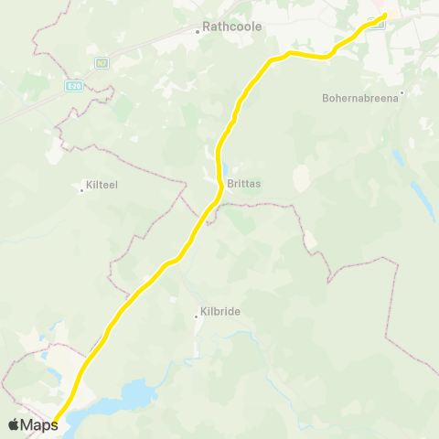 Dublin Bus Route 65A Tallaght Sq - Blessington map