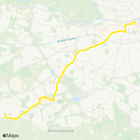 Dublin Bus Nitelink D'Olier Street - Citywest map