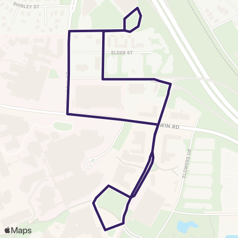 Duke Transit Hospital Loop map