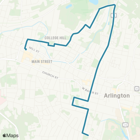 Dutchess County Public Transit Poughkeepsie Eastside Westbound map