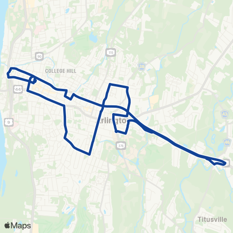 Dutchess County Public Transit RailLink Poughkeepsie Eastbound map