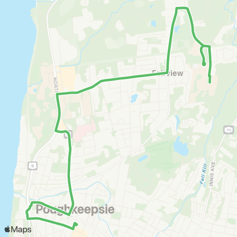 Dutchess County Public Transit College Connection Shuttle Southbound map