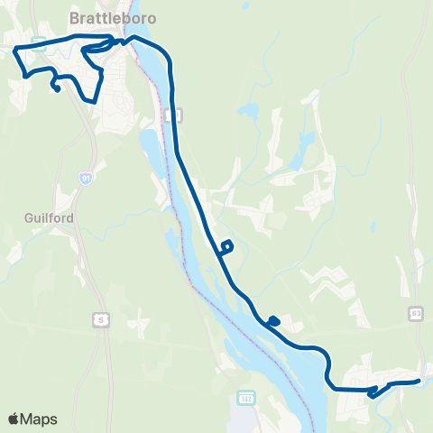 Rockingham MOOver! Brattleboro Blue Line map