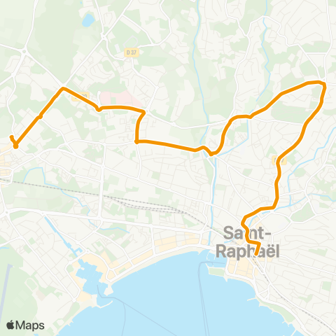 Le Bus St-Raphaël Gare rout. - Hôp. Bonnet - Fréjus Gare rout. map