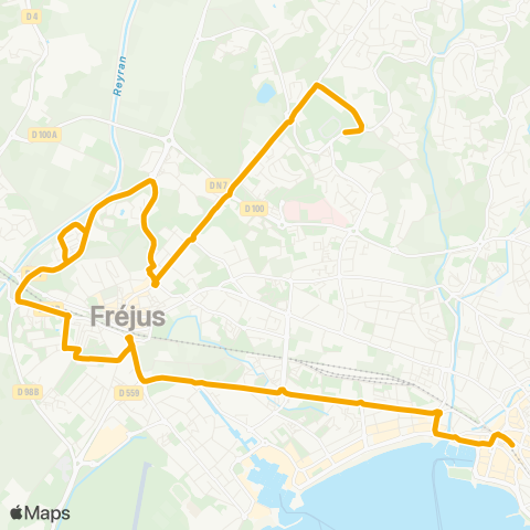 Le Bus Fréjus Gare rout. - Av. de Provence - St-Raphaël Gare rout. - Boulouris Mairie Annexe map