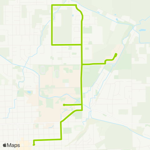 Ellensburg Central Transit S to Umptanum & Ruby - N to Airport & Greenfield (Verge) map