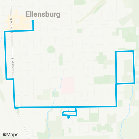 Ellensburg Central Transit S to Capitol & Willow (EHS) / N to Bender & Ellington map