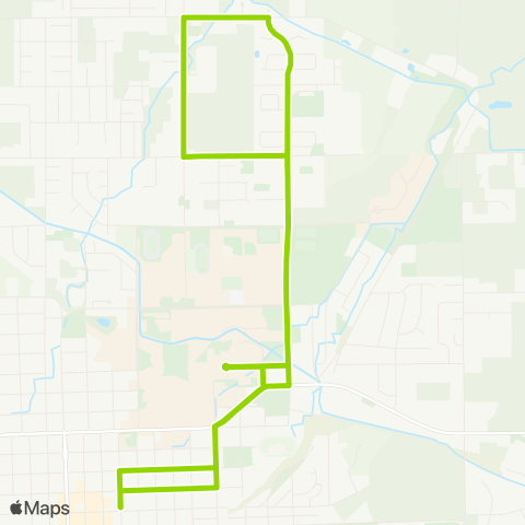 Ellensburg Central Transit Ruby & Manitoba (AAC) to Airport & Greenfield (Verge) map