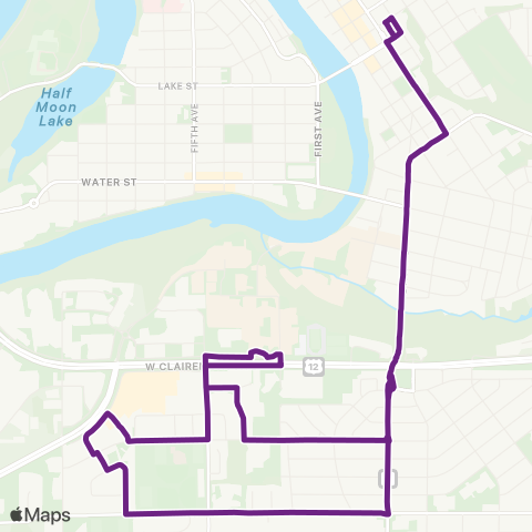 Eau Claire Transit West MacArthur map