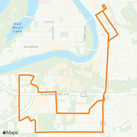 Eau Claire Transit West Clairemont map