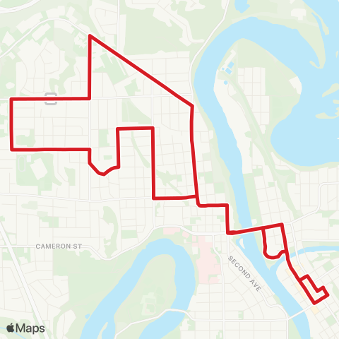 Eau Claire Transit Folsom and Vine map