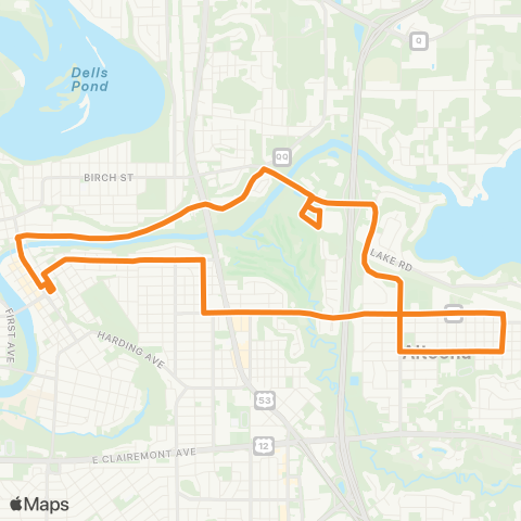 Eau Claire Transit Altoona map