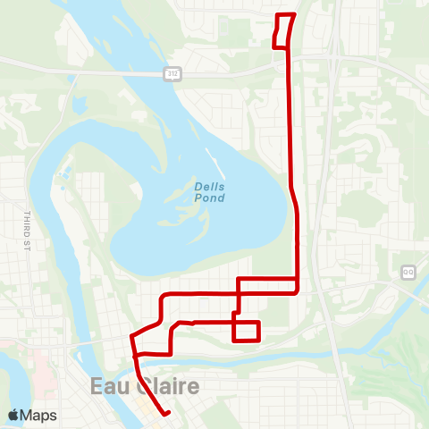 Eau Claire Transit Express 2 map