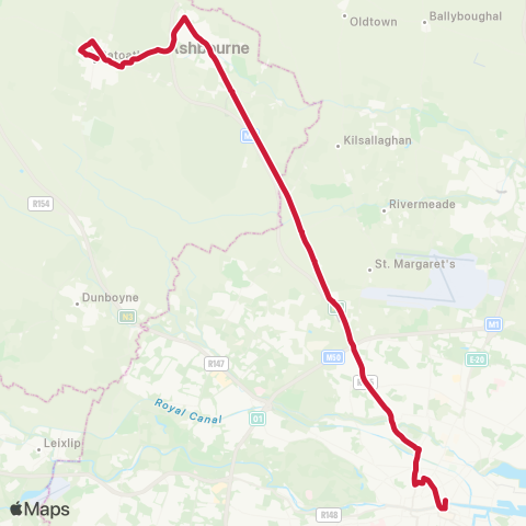 Bus Éireann Dublin - Ashbourne - Ratoath map