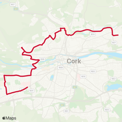 Bus Éireann Lotabeg - Hollyhill - CIT - CUH map