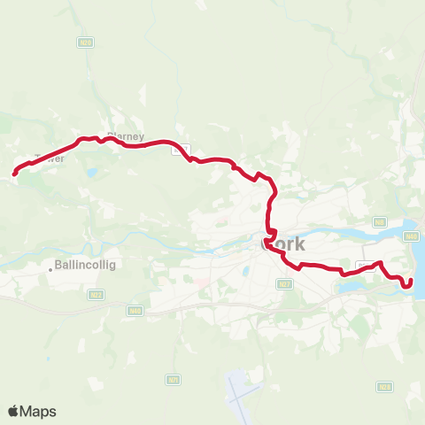 Bus Éireann Mahon Point - Ballinlough - Cloghroe map