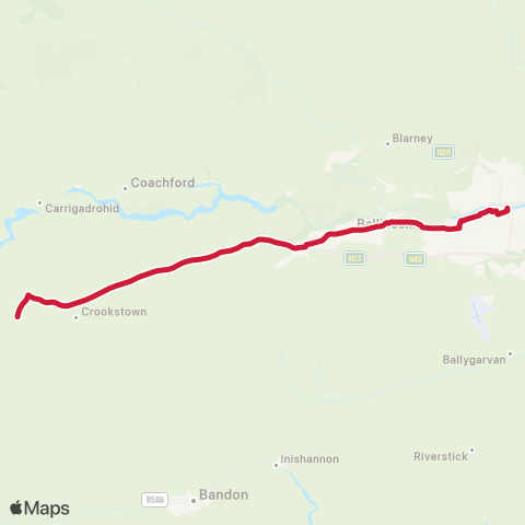 Bus Éireann Cork - Macroom map