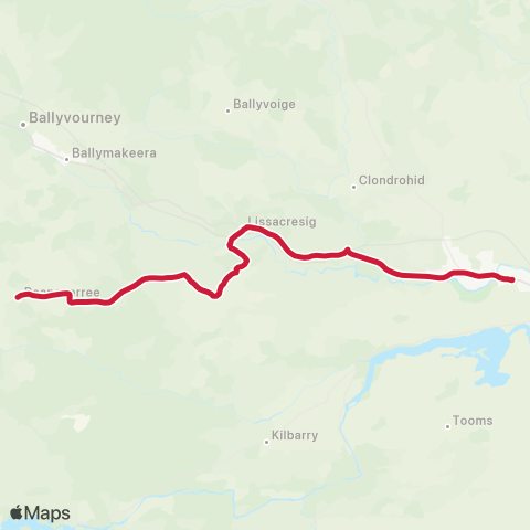 Bus Éireann Macroom - Renaniree map