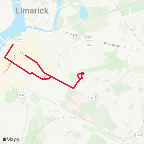 Bus Éireann Lynwood Pk - City Centre - St Marys Pk map