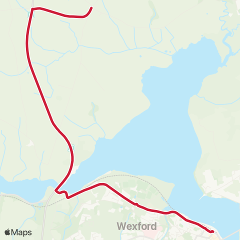 Bus Éireann Wexford - Crossabeg map