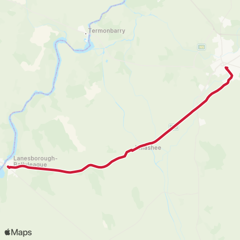 Bus Éireann Longford - Lanesboro - Roscommon map