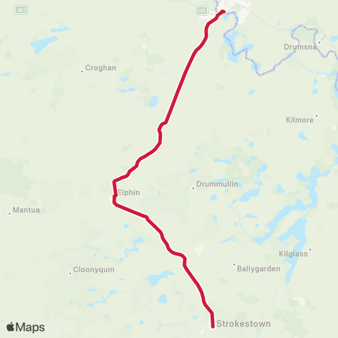 Bus Éireann Strokestown - Carrick on Shannon map