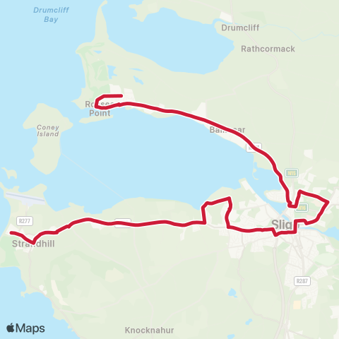 Bus Éireann Strandhill - Rosses Point map