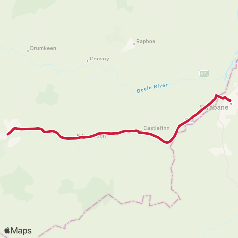 Bus Éireann Strabane - Ballybofey map