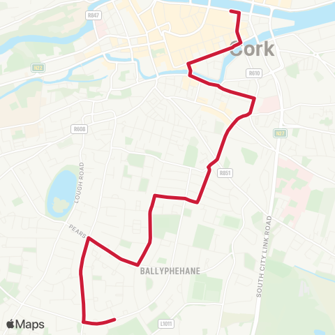 Bus Éireann City Centre - Pouladuff - Connolly Rd map