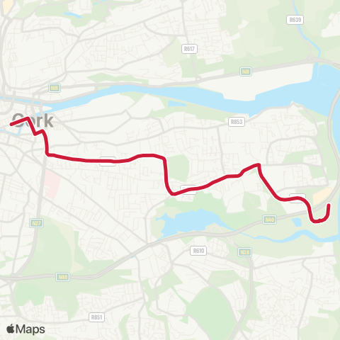 Bus Éireann Mahon Point - Boreenmanna Rd - City map