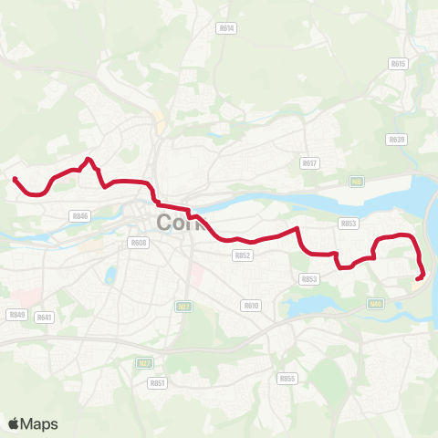 Bus Éireann Ringmahon - City - Hollyhill (Apple) map