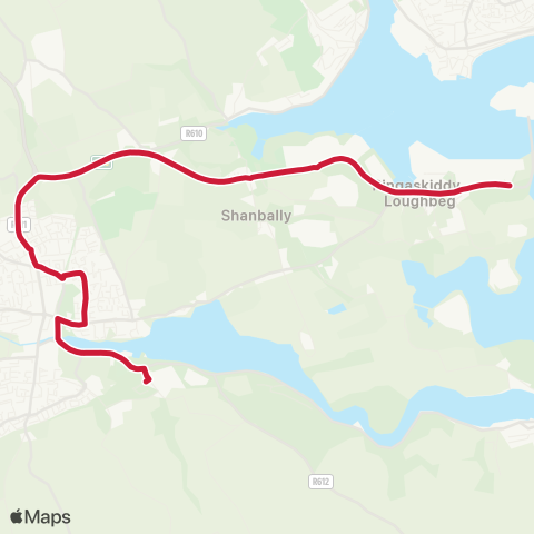 Bus Éireann Carrigaline - NMCI map