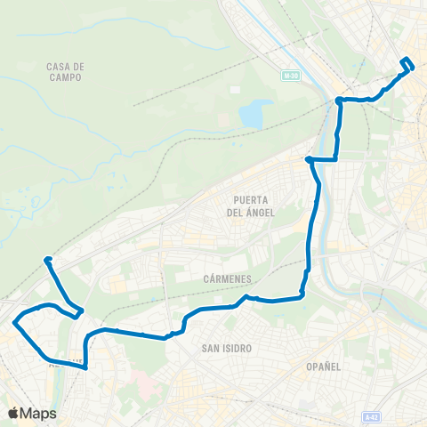 EMT Plaza de España - Casa de Campo map