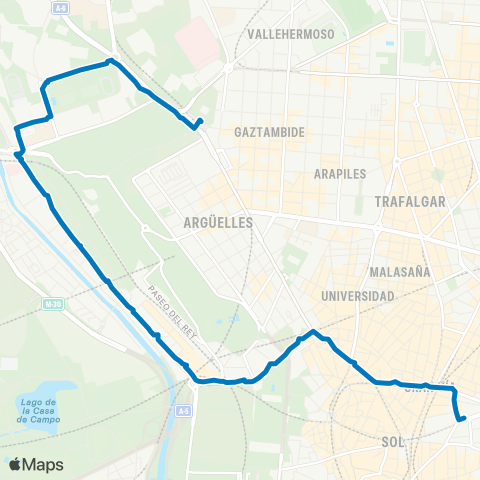 EMT Puerta del Sol / Sevilla - Moncloa map